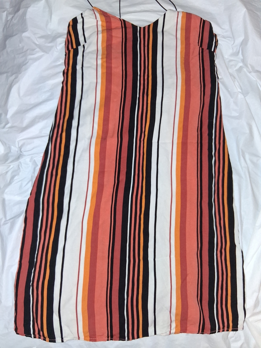 Volcom Strapless Maxi Skirt in Coral, Black & White Stripe